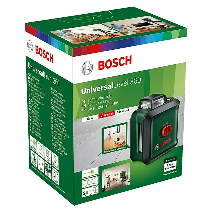 Bosch Universal Kreuzlinienlaser Level 360 - Max. Arbeitsbereich: 12 m, 6 -tlg. - Linke Seitenansicht