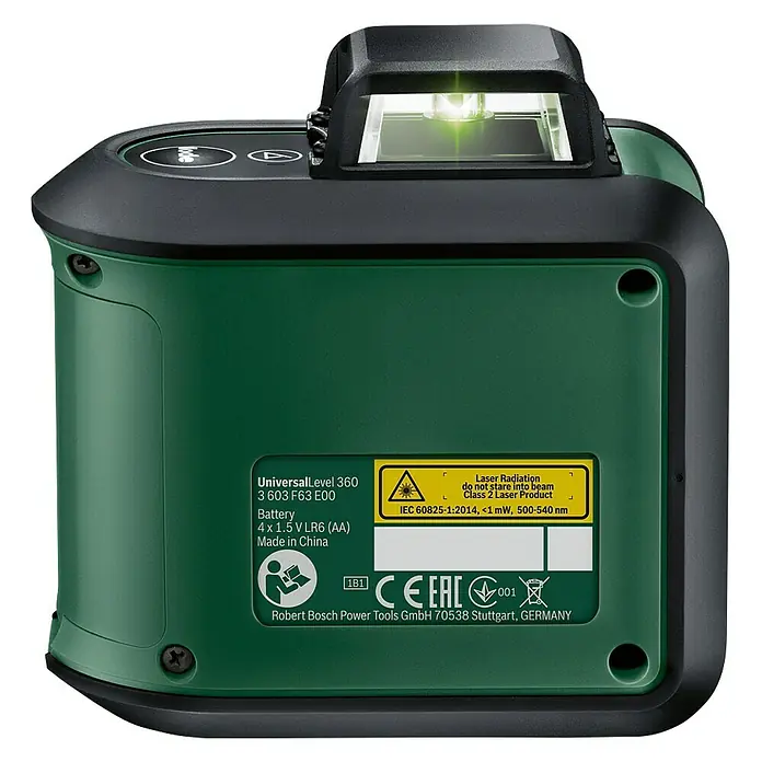 Bosch Universal Kreuzlinienlaser Level 360 - Max. Arbeitsbereich: 12 m, 7 -tlg. - Rückansicht