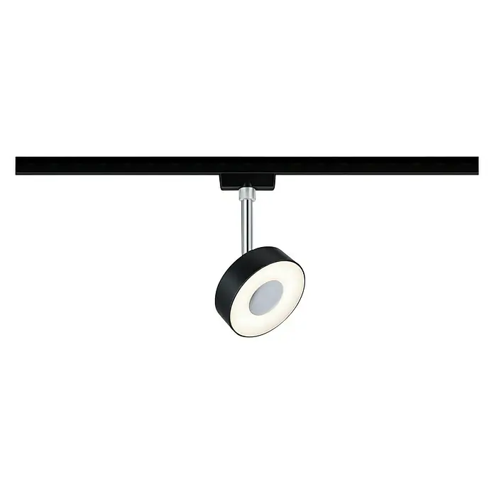 Paulmann URail LED-Leuchte Circle - 5 W, Schwarz, Chrom - Vorderansicht