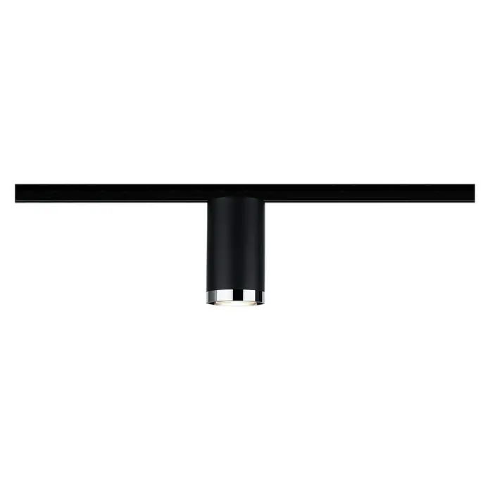 Paulmann URail LED-Spot Tube - Schwarz, Chrom, GU10, Ø x H: 6,5 x 11,2 cm - Vorderansicht