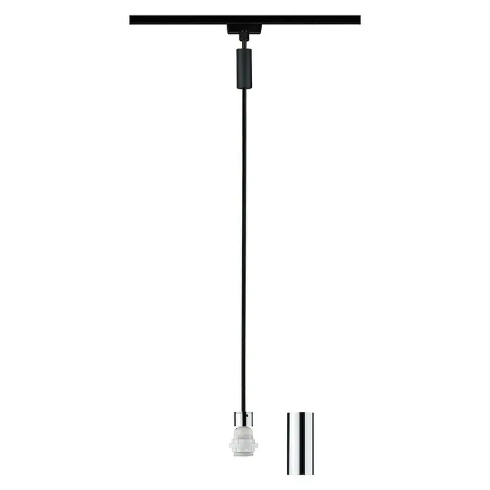 Paulmann URail 2Easy Pendelleuchte Basic - 20 W, Schwarz, Chrom, Höhe: 150 cm - Vorderansicht
