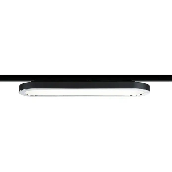 Paulmann URail LED-Panel Loop - 7 W, Schwarz, Chrom, L x B x H: 38 x 11 x 3,5 cm - Vorderansicht