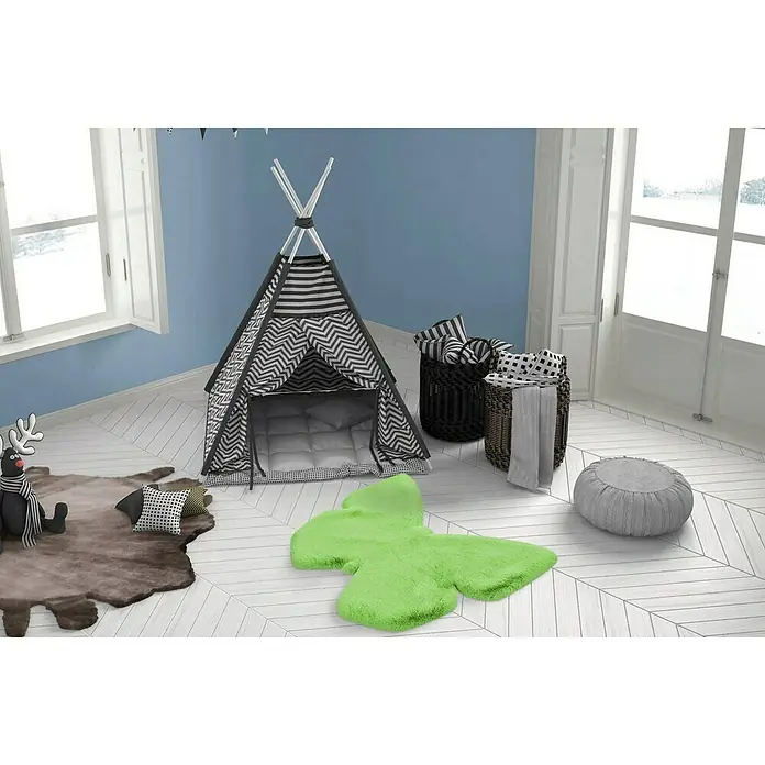 Kayoom Kids Deko-Kunstfell Schmetterling - Grün, 90 x 70 cm, 100 % Polyester - Stimmungsaufnahme