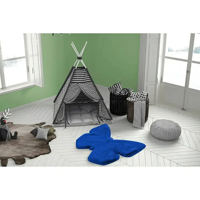 Kayoom Kids Deko-Kunstfell Schmetterling - Blau, 90 x 70 cm, 100 % Polyester - Stimmungsaufnahme