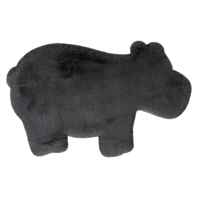 Kayoom Kids Deko-Kunstfell Hippo - Anthrazit, 90 x 55 cm, 100 % Polyester - Ansicht von oben