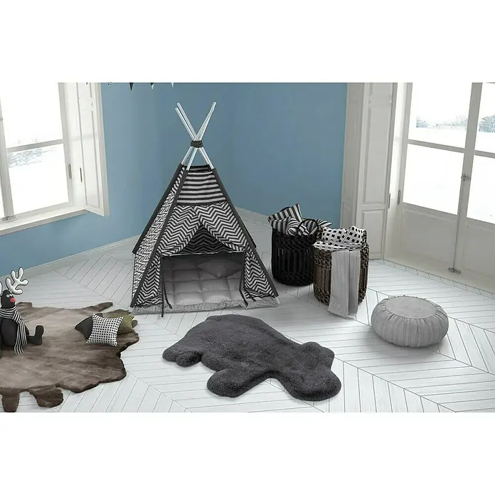 Kayoom Kids Deko-Kunstfell Hippo - Anthrazit, 90 x 55 cm, 100 % Polyester - Stimmungsaufnahme