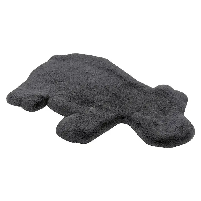Kayoom Kids Deko-Kunstfell Hippo - Anthrazit, 90 x 55 cm, 100 % Polyester - Rechte Seitenansicht