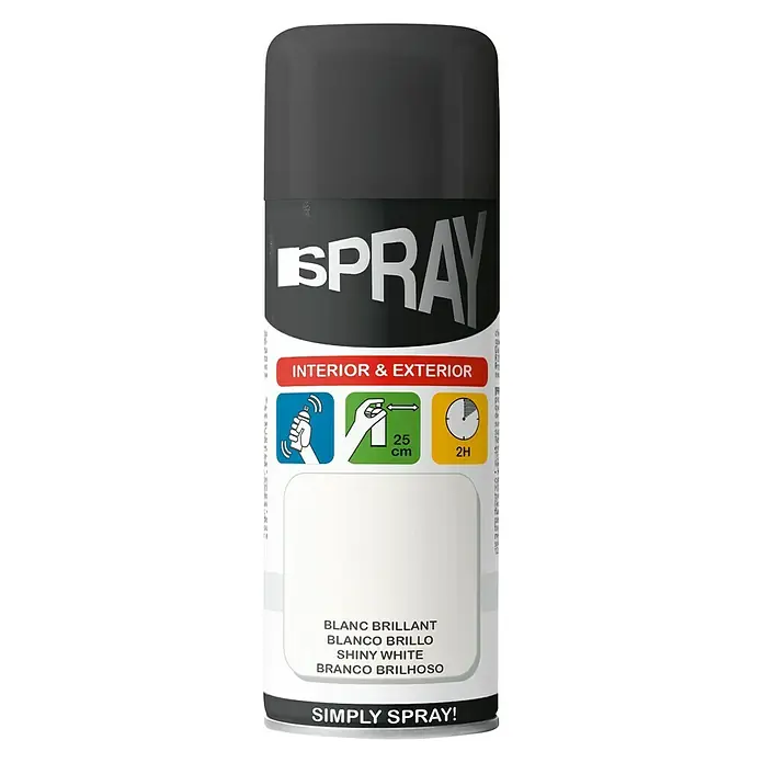 Aerosol permanente Spray - Blanco, 400 ml, Brillante - Vista frontal