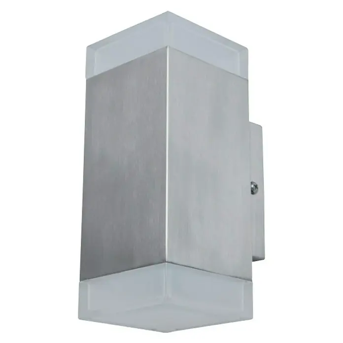 Lutec Aplique exterior LED Bilayer cuadrado - 8 W, 8 x 8 x 19 cm, Plateado, IP44