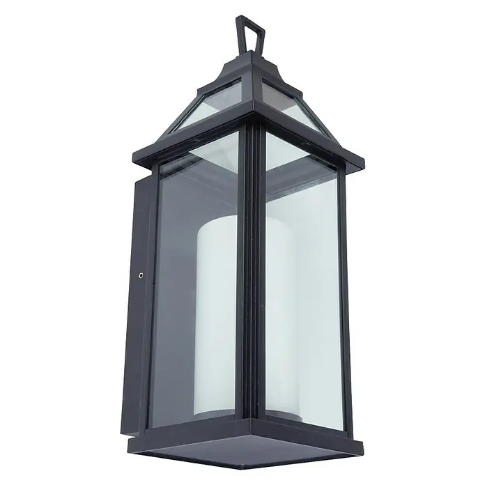 Lutec Aplique exterior LED Hom - 16 W, 16,2 x 14,5 x 39 cm, Negro, IP44