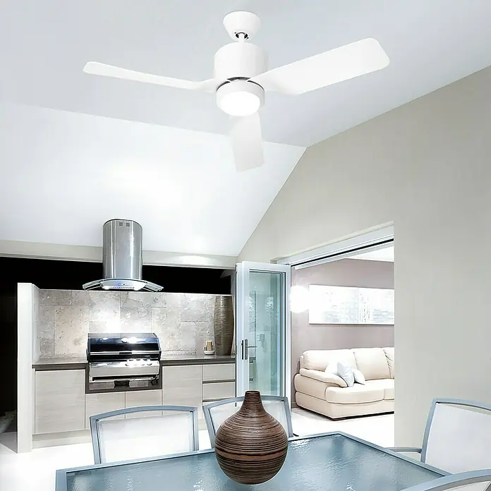 Leds-C4 Ventilador de techo Vera - Diámetro: 111,7 cm, Blanco, 43 W, AC