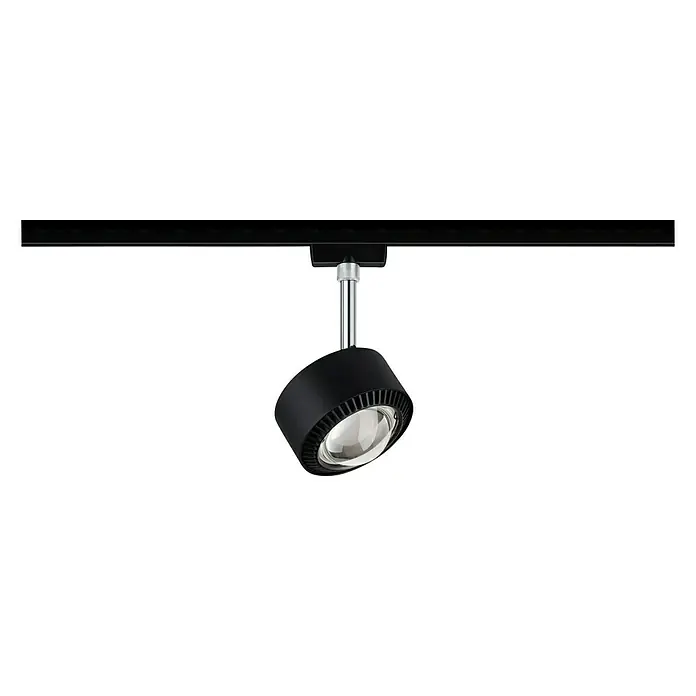Paulmann URail LED-Spot Aldan - 9 W, Schwarz, Chrom, L x B x H: 9,8 x 9,8 x 17 cm - Vorderansicht