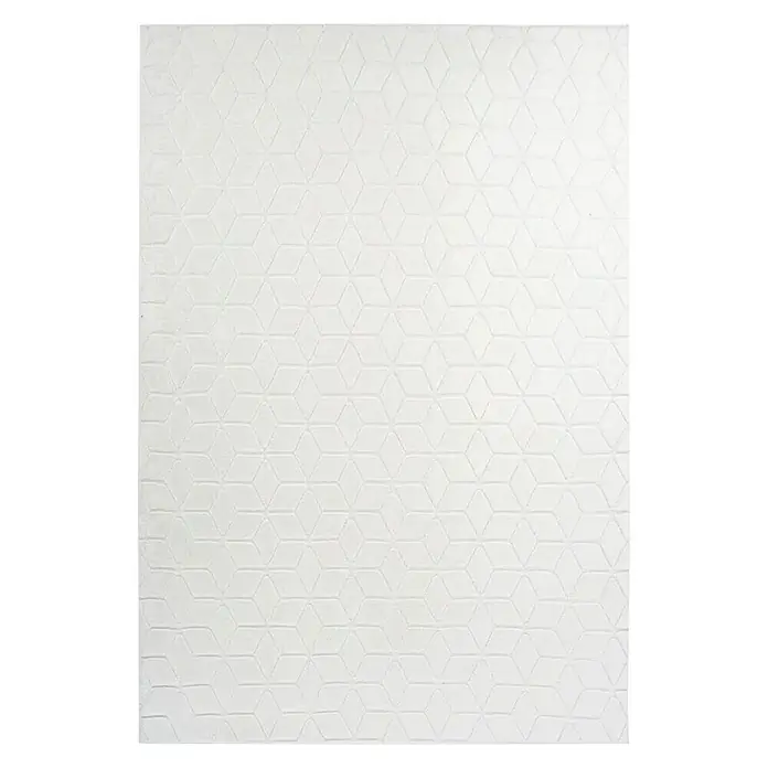 Kayoom Hochflorteppich Vivica 125 - Weiß, 160 x 120 cm, 100 % Polyester - Ansicht von oben