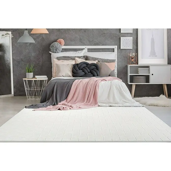 Kayoom Hochflorteppich Vivica 125 - Weiß, 160 x 120 cm, 100 % Polyester - Stimmungsaufnahme