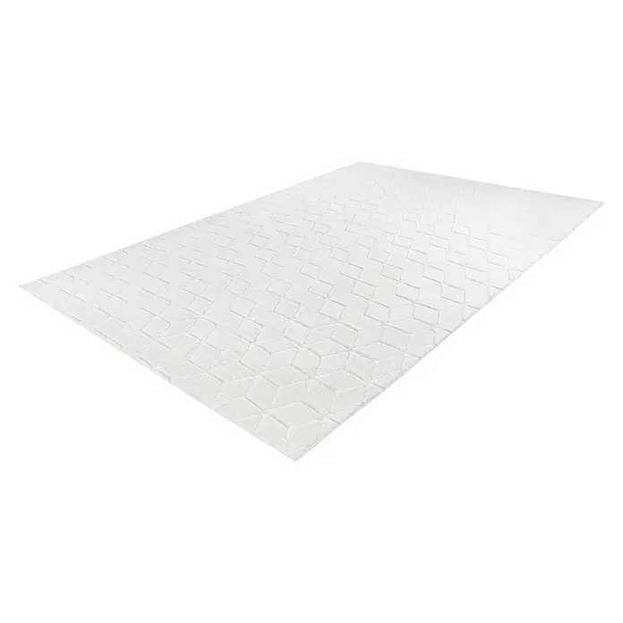 Kayoom Hochflorteppich Vivica 125 - Weiß, 160 x 120 cm, 100 % Polyester - Rechte Seitenansicht