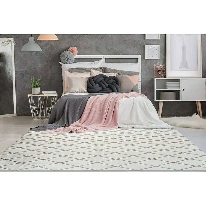 Kayoom Hochflorteppich Vivica 225 - Taupe, 150 x 80 cm, 100 % Polyester - Stimmungsaufnahme