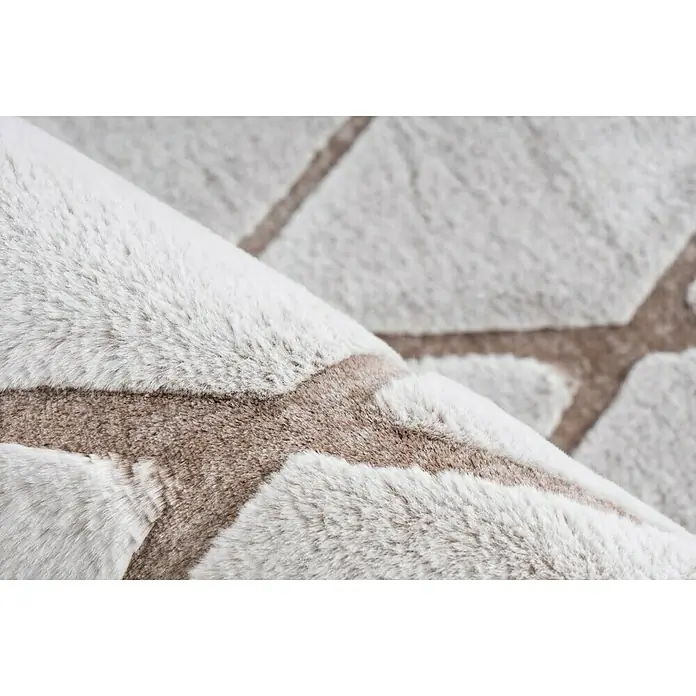 Kayoom Hochflorteppich Vivica 225 - Taupe, 150 x 80 cm, 100 % Polyester - Detailaufnahme