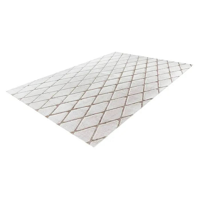 Kayoom Hochflorteppich Vivica 225 - Taupe, 150 x 80 cm, 100 % Polyester - Rechte Seitenansicht