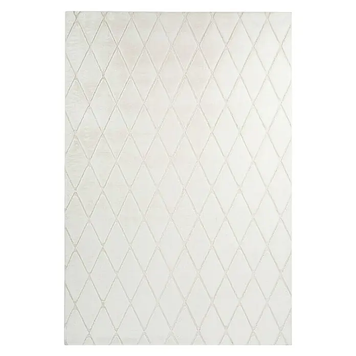 Kayoom Hochflorteppich Vivica 225 - Weiß/Creme, 150 x 80 cm, 100 % Polyester - Ansicht von oben