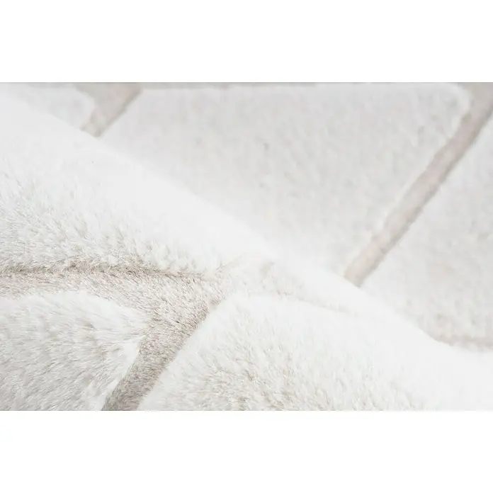 Kayoom Hochflorteppich Vivica 225 - Weiß/Creme, 150 x 80 cm, 100 % Polyester - Detailaufnahme