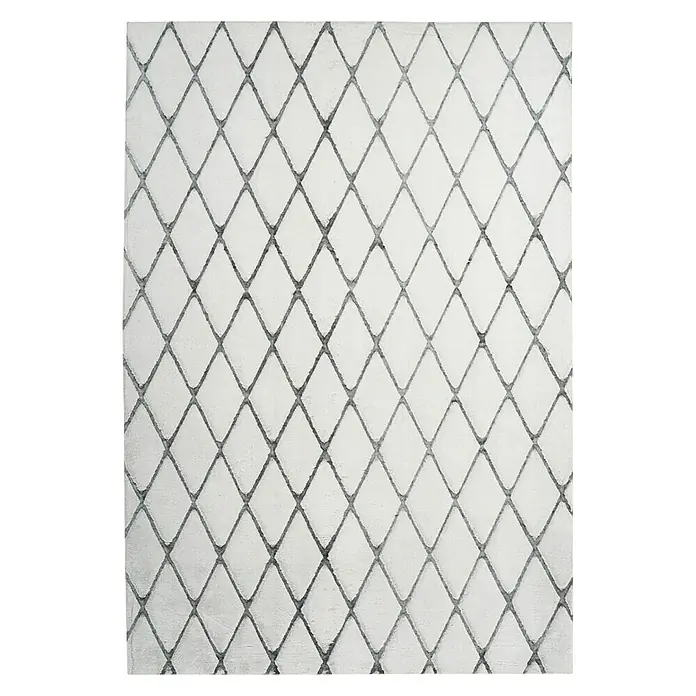 Kayoom Hochflorteppich Vivica 225 - Weiß/Anthrazit, 150 x 80 cm, 100 % Polyester - Ansicht von oben