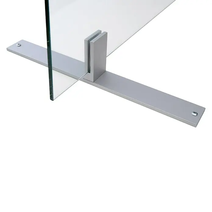 Room Plaza Standfuß - 350 x 40 mm, Silber, Passend für: Room Plaza Hygieneschutzglas - Detailaufnahme