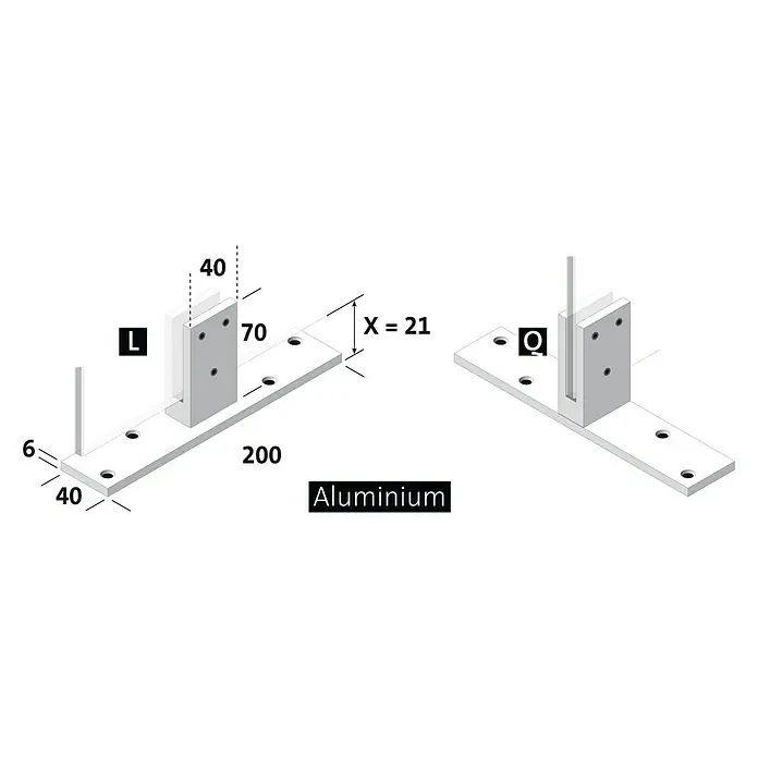 Room Plaza Standfuß - 200 x 40 mm, Schwarz, Passend für: Room Plaza Hygieneschutzglas - Detailaufnahme
