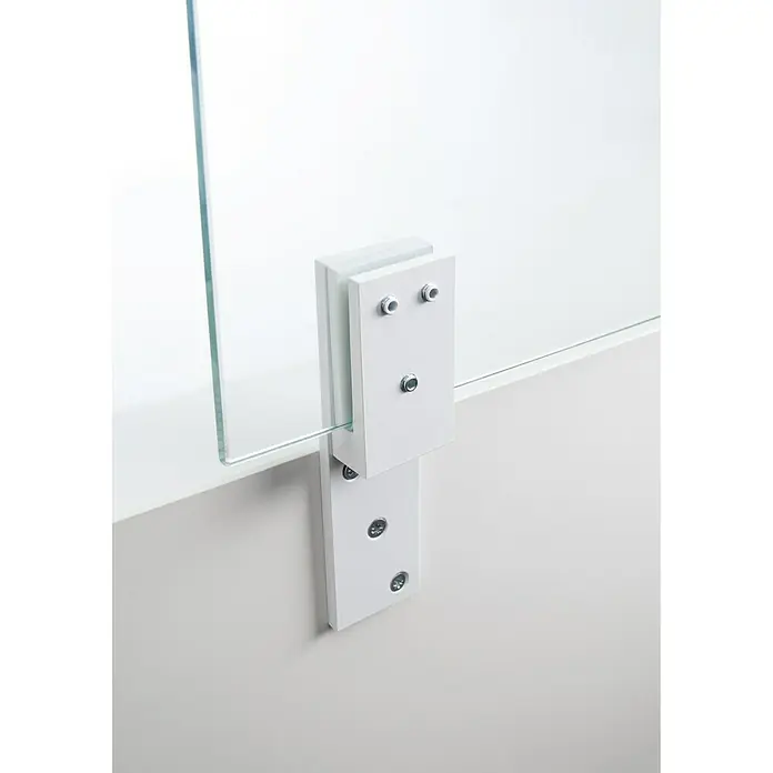 Room Plaza Thekenhalter - 150 x 40 mm, Weiß, Passend für: Room Plaza Hygieneschutzglas - Detailaufnahme