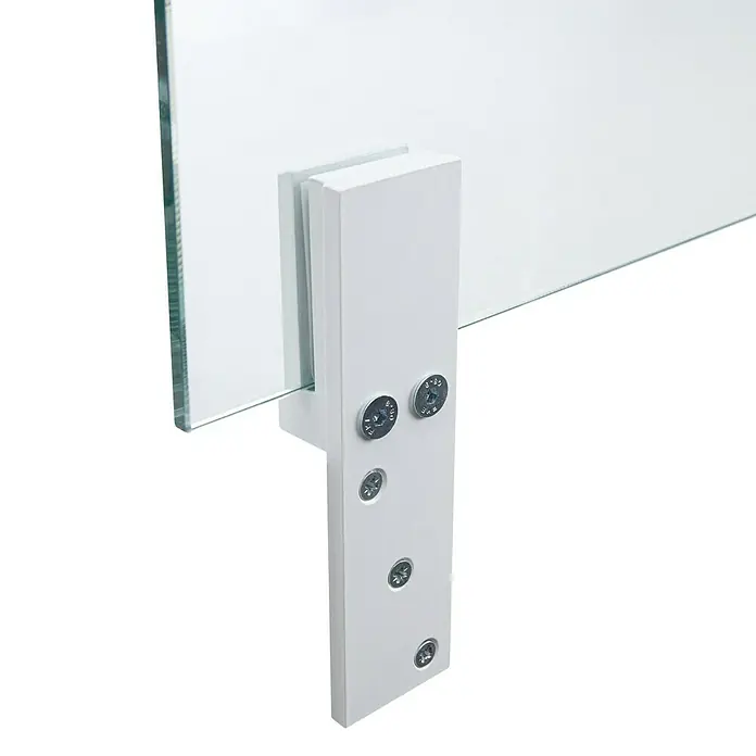Room Plaza Thekenhalter - 150 x 40 mm, Weiß, Passend für: Room Plaza Hygieneschutzglas - Detailaufnahme