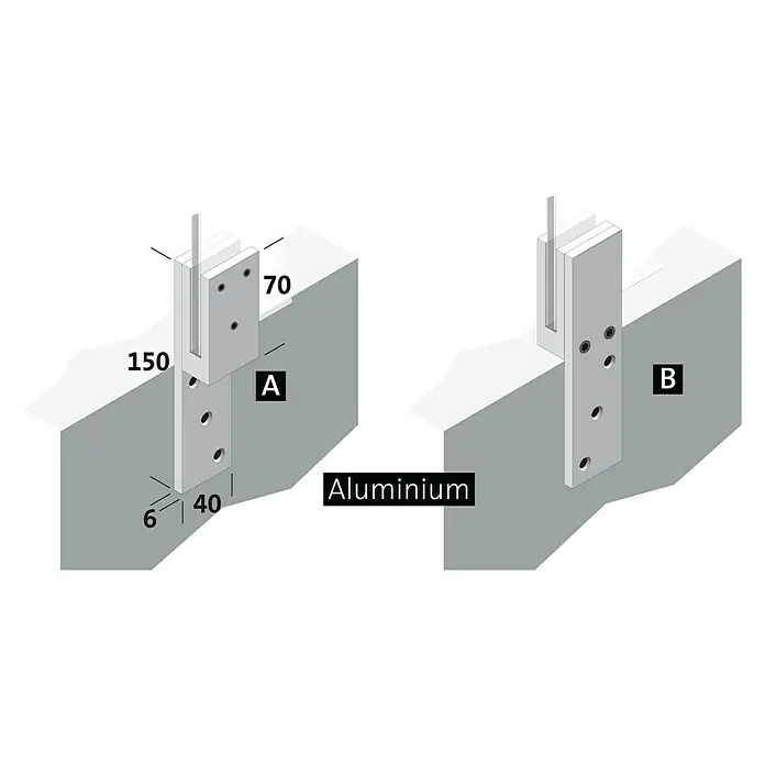 Room Plaza Thekenhalter - 150 x 40 mm, Weiß, Passend für: Room Plaza Hygieneschutzglas - Detailaufnahme
