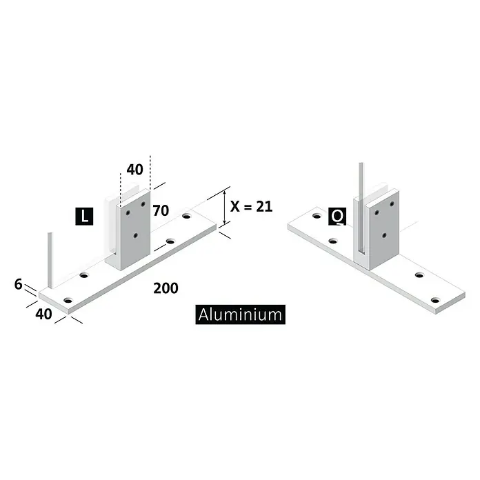 Room Plaza Standfuß - 200 x 40 mm, Weiß, Passend für: Room Plaza Hygieneschutzglas - Detailaufnahme