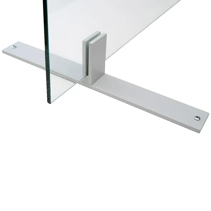 Room Plaza Standfuß - 350 x 40 mm, Lichtgrau, Passend für: Room Plaza Hygieneschutzglas - Detailaufnahme