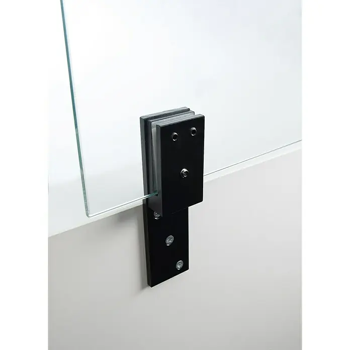 Room Plaza Thekenhalter - 150 x 40 mm, Schwarz, Passend für: Room Plaza Hygieneschutzglas - Detailaufnahme