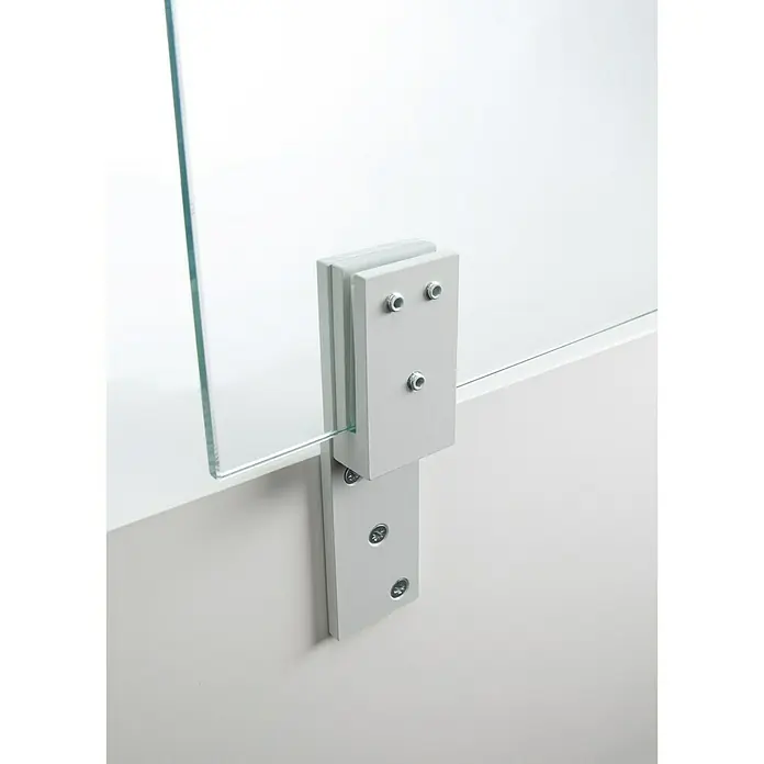 Room Plaza Thekenhalter - 150 x 40 mm, Lichtgrau, Passend für: Room Plaza Hygieneschutzglas - Detailaufnahme