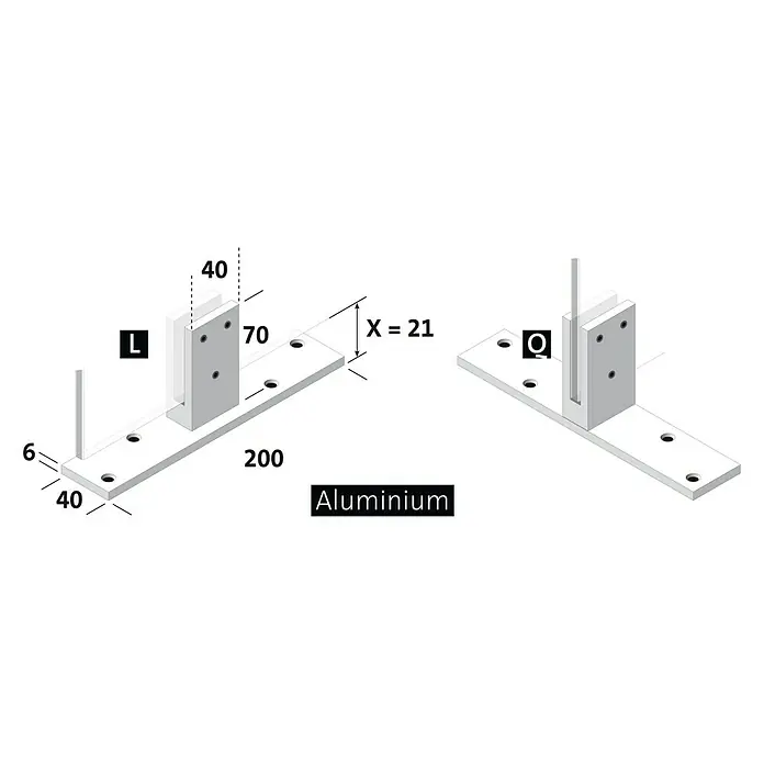 Room Plaza Standfuß - 200 x 40 mm, Lichtgrau, Passend für: Room Plaza Hygieneschutzglas - Detailaufnahme