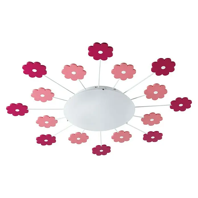 Eglo Plafondlamp Viki 1 - 60 W, Roze/Wit - Vooraanzicht