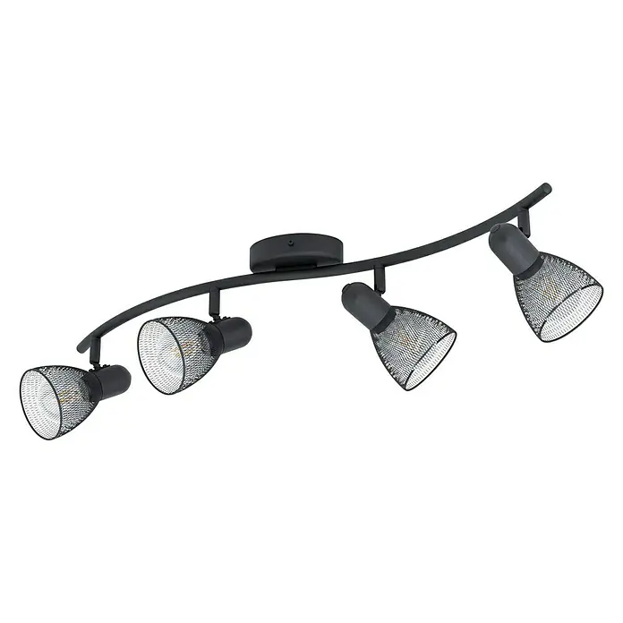 Eglo Carovigno Deckenstrahler - 40 W, Schwarz, E14, Anzahl Leuchtmittel: 4 Stk. - Vorderansicht