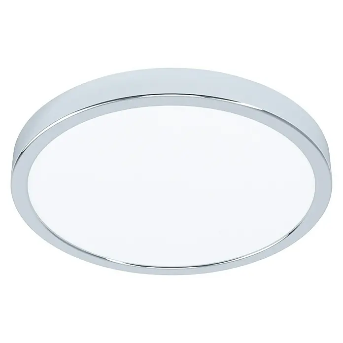 Eglo Fueva 5 Okrugla stropna LED svjetiljka - 20 W, Ø x V: 285 mm x 2,8 cm, Krom, Topla bijela - Pogled sprijeda