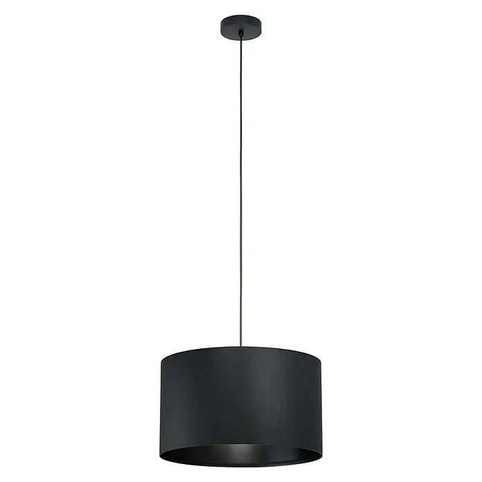 Eglo Pendelleuchte rund - Höhe: 110 cm, Schwarz - Vorderansicht