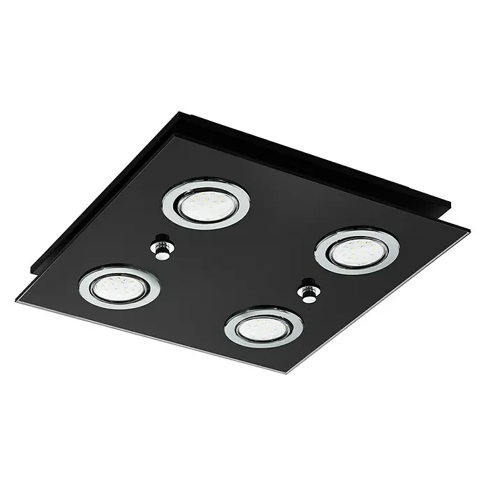 Eglo LED stropna svjetiljka Grattino - 12 W, Crne boje - Pogled sprijeda
