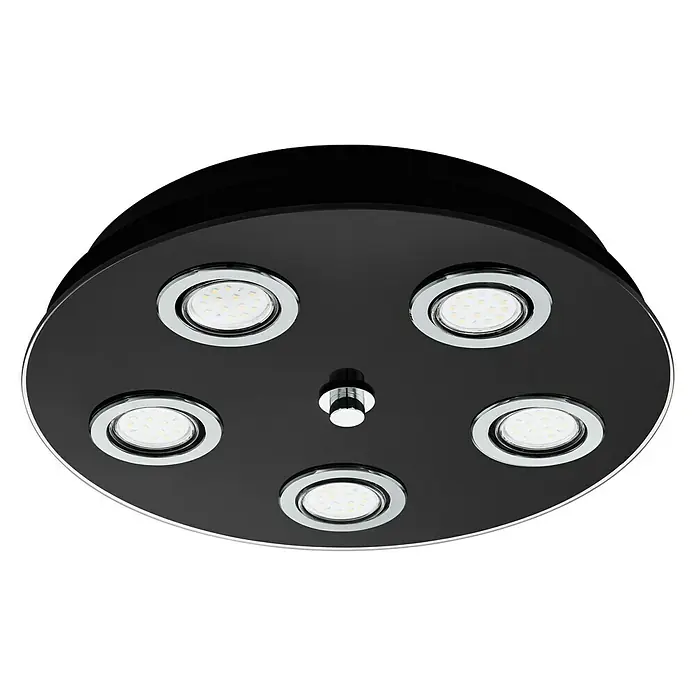 Eglo Okrugla stropna LED svjetiljka Grattino - 15 W, Crne boje - Pogled sprijeda