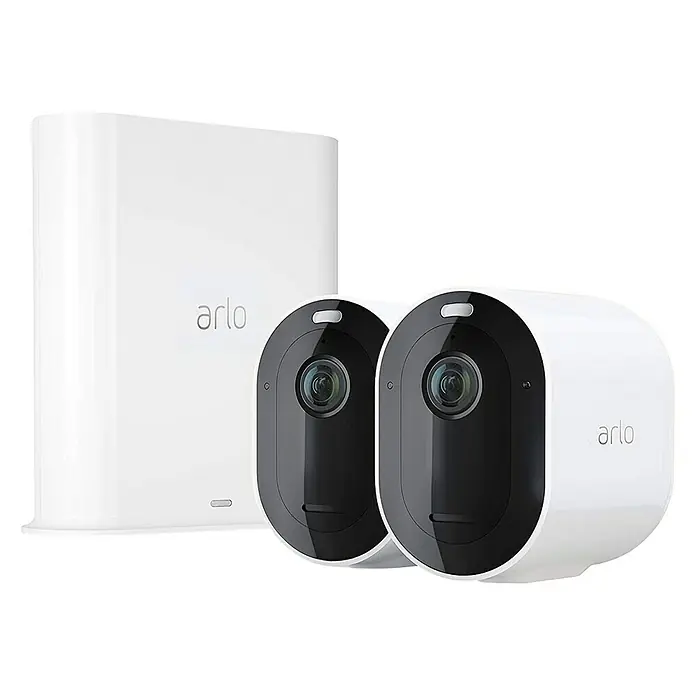 Arlo Überwachungskamera-Set Pro 3 - Weiß, 1.080 Pixel (Full HD), Erfassungswinkel: 160 °, Mit 2 Kameras - Linke Seitenansicht