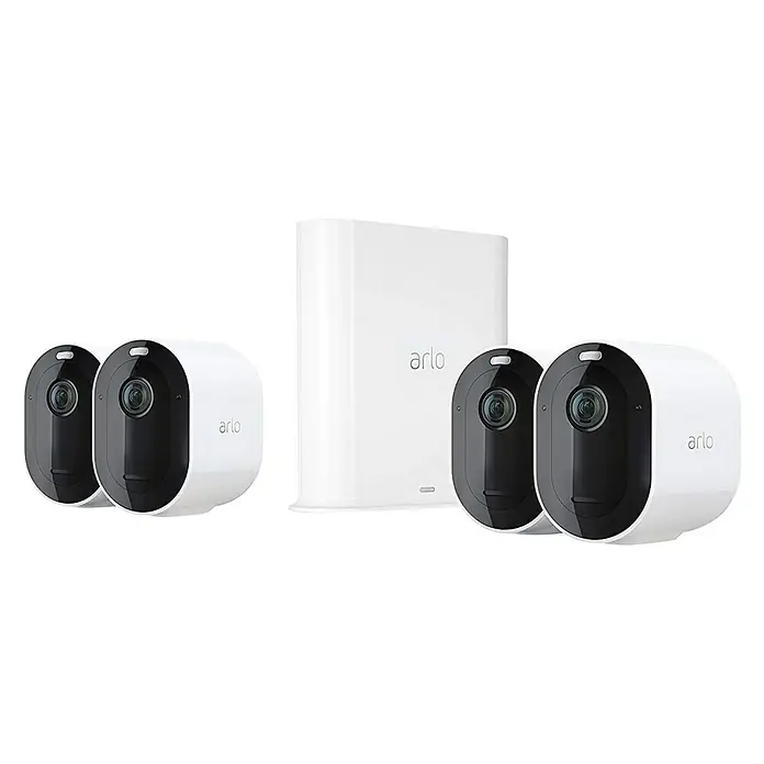 Arlo Überwachungskamera-Set Pro 3 - Weiß, 1.080 Pixel (Full HD), Erfassungswinkel: 160 °, Mit 4 Kameras - Linke Seitenansicht