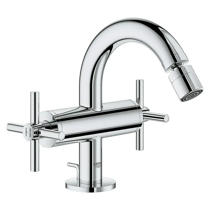 Grohe Atrio Bidetarmatur - Kreuzgriff, Chrom, Glänzend - Linke Seitenansicht