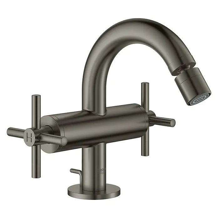 Grohe Atrio Bidetarmatur - Kreuzgriff, Hard Graphite, Matt - Rechte Seitenansicht