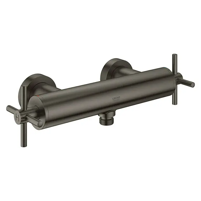 Grohe Atrio Brausearmatur - Kreuzgriff, Hard Graphite, Matt - Linke Seitenansicht