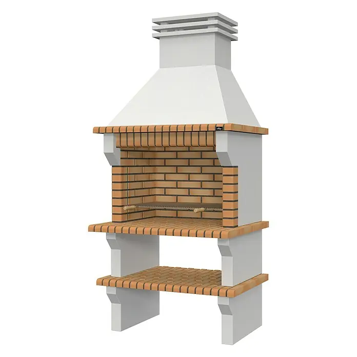 Barbacoa con chimenea Luso - Superficie parrilla: 89 x 50 cm, Hormigón