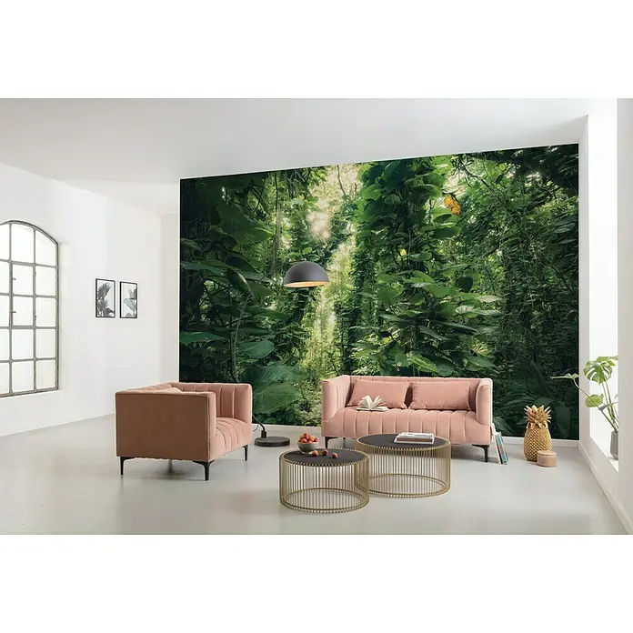 Komar Stefan Hefele Edition 2 Fototapete Green Leaves - 9 -tlg., B x H: 450 x 280 cm, Vlies - Stimmungsaufnahme