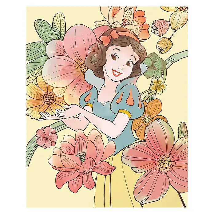 Komar Disney Edition 4 Poster Snow White Flowers - Disney, B x H: 30 x 40 cm - Vorderansicht