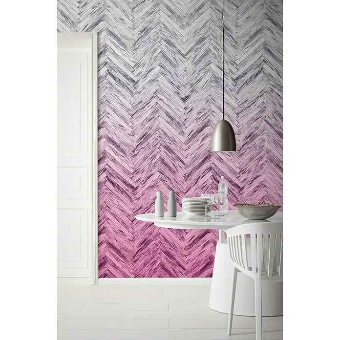 Komar Infinity Fototapete Herringbone Pink - 4 -tlg., B x H: 400 x 250 cm, Vlies - Stimmungsaufnahme